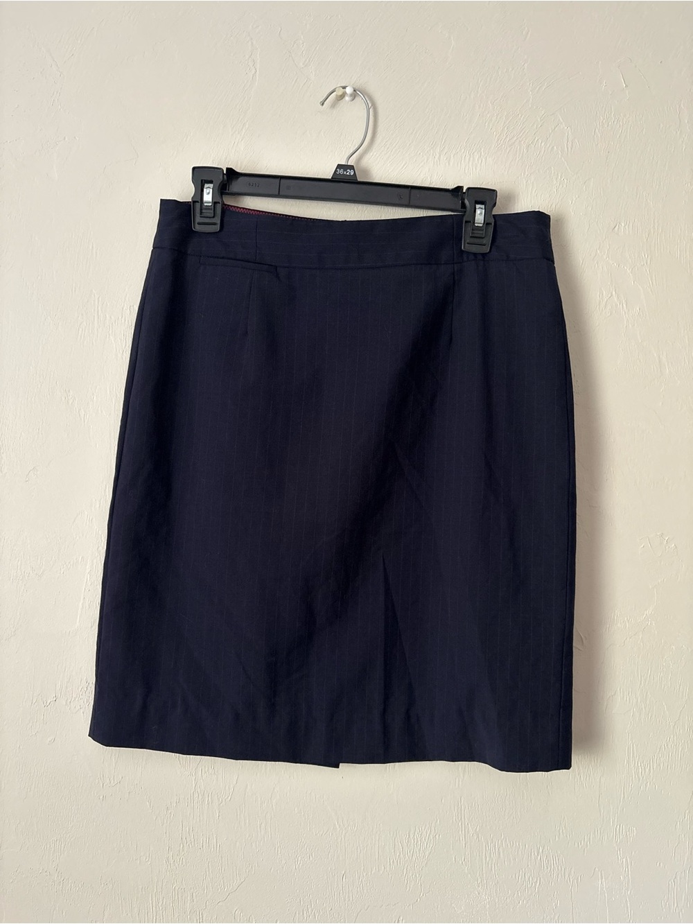 J. Crew Navy Pinstripe Pencil Skirt